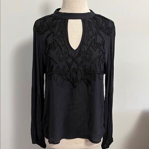 Vintage Havana Gauze Embroidered Choker Blouse NWT